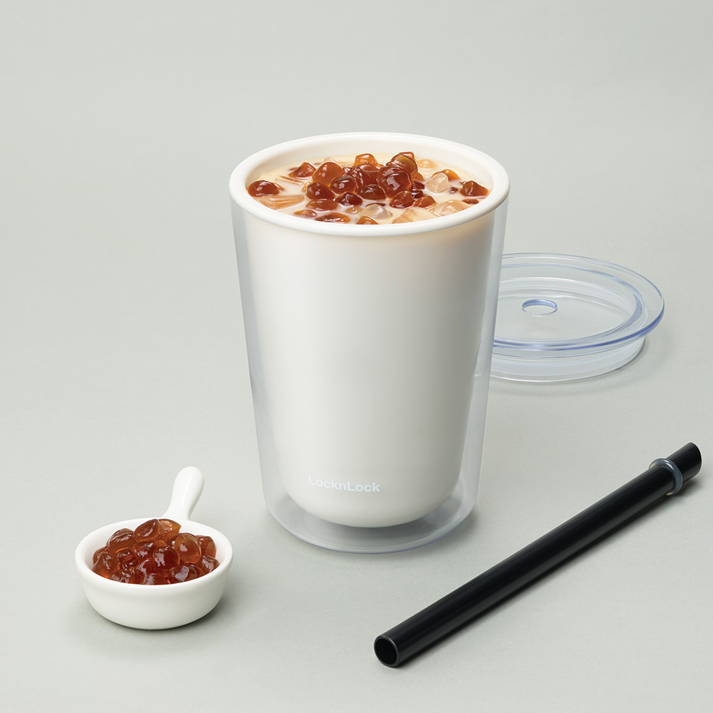 Ly nhựa 2 lớp LocknLock Bubble Tea Cold Cup 720ml Kèm Ống Hút Trân Châu - HAP529, , large image number 4